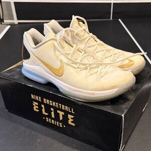 Nike KD 5 ELITE - White Gold - Basketball Sneakers size 10 8/10 condition